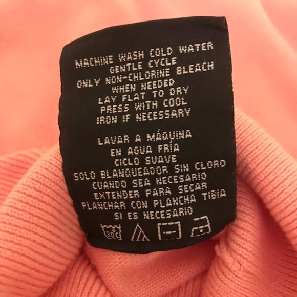 Polo Jeans Ralph Lauren Argyle Turtleneck Sweater Pink /Black Diamond Size Large - Picture 6 of 7